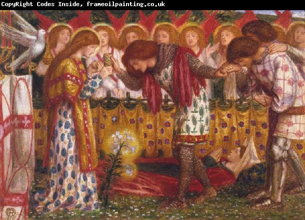 Dante Gabriel Rossetti How Sir Galahad,Sir Bors and Sir Percival were Fed with the Sanc Grael But Sir Percival's Sister Died by the Way (mk28)
